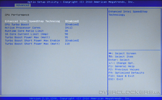 UEFI Setup Zotac H67-ITX WiFi