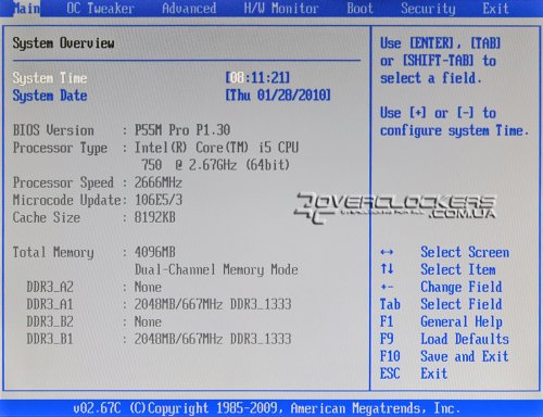 BIOS ASRock P55M Pro