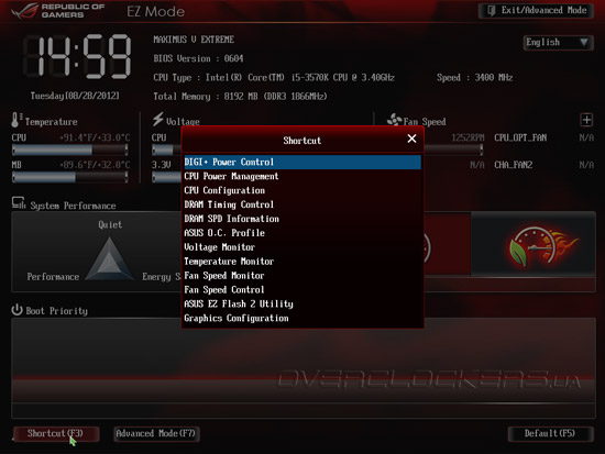 UEFI Setup ASUS Maximus V Extreme