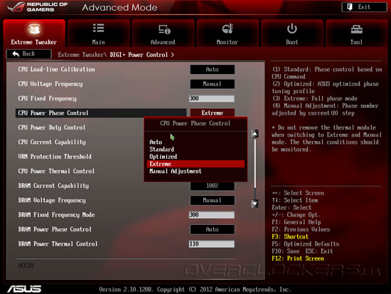 UEFI Setup ASUS Maximus V Extreme