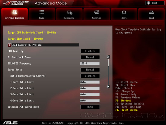 UEFI Setup ASUS Maximus V Gene