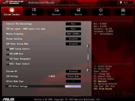 UEFI Setup ASUS Maximus V Gene