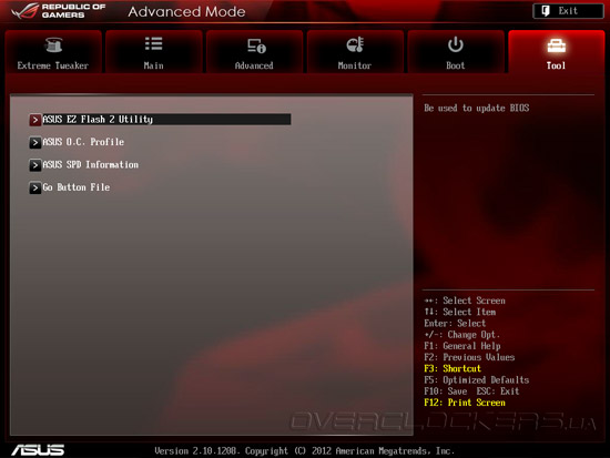 UEFI Setup ASUS Maximus V Gene