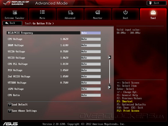 UEFI Setup ASUS Maximus V Gene