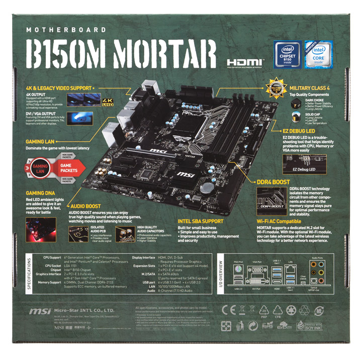 MSI B150M Mortar