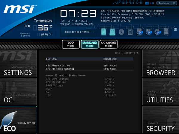 UEFI Setup MSI FM2-A85XA-G65
