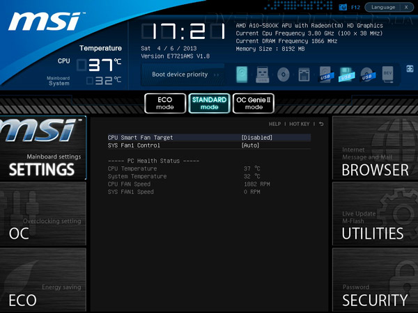 UEFI Setup MSI FM2-A85XMA-E35 UEFI Setup MSI FM2-A85XMA-E35