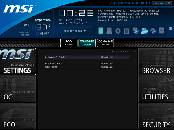 UEFI Setup MSI FM2-A85XMA-E35 UEFI Setup MSI FM2-A85XMA-E35