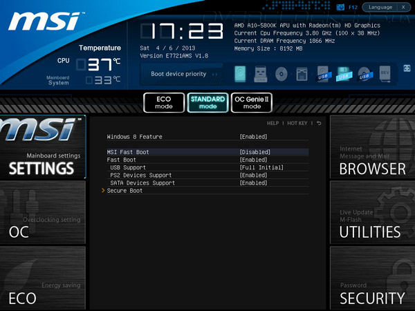 UEFI Setup MSI FM2-A85XMA-E35 UEFI Setup MSI FM2-A85XMA-E35