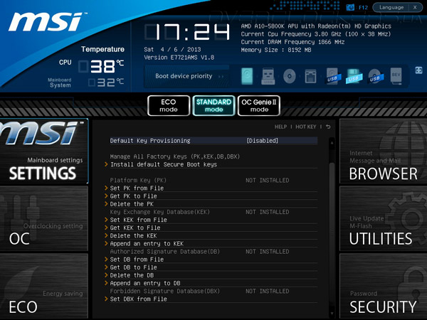 UEFI Setup MSI FM2-A85XMA-E35 UEFI Setup MSI FM2-A85XMA-E35