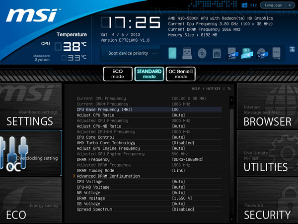 UEFI Setup MSI FM2-A85XMA-E35 UEFI Setup MSI FM2-A85XMA-E35
