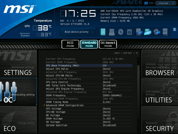 UEFI Setup MSI FM2-A85XMA-E35 UEFI Setup MSI FM2-A85XMA-E35