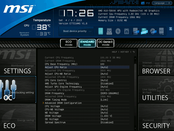 UEFI Setup MSI FM2-A85XMA-E35 UEFI Setup MSI FM2-A85XMA-E35