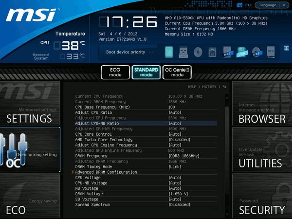 UEFI Setup MSI FM2-A85XMA-E35 UEFI Setup MSI FM2-A85XMA-E35
