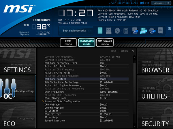 UEFI Setup MSI FM2-A85XMA-E35 UEFI Setup MSI FM2-A85XMA-E35