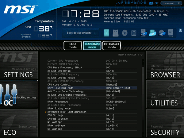 UEFI Setup MSI FM2-A85XMA-E35 UEFI Setup MSI FM2-A85XMA-E35