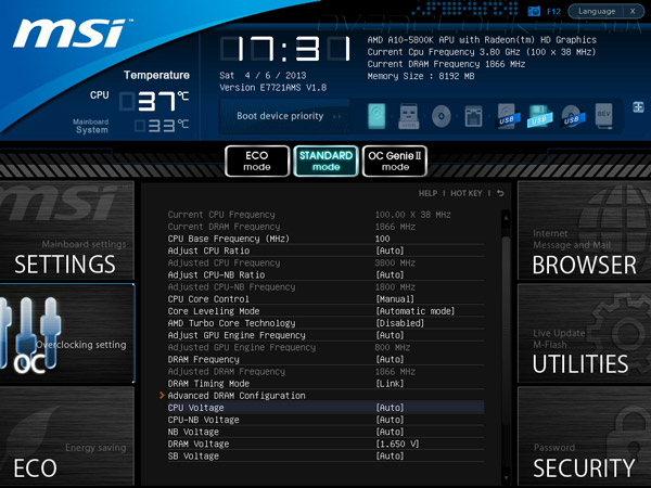UEFI Setup MSI FM2-A85XMA-E35 UEFI Setup MSI FM2-A85XMA-E35