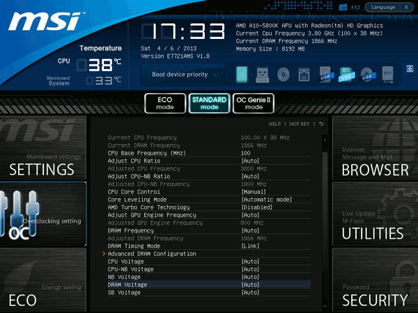 UEFI Setup MSI FM2-A85XMA-E35 UEFI Setup MSI FM2-A85XMA-E35