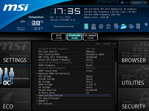 UEFI Setup MSI FM2-A85XMA-E35 UEFI Setup MSI FM2-A85XMA-E35