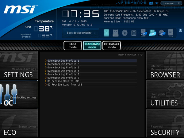 UEFI Setup MSI FM2-A85XMA-E35 UEFI Setup MSI FM2-A85XMA-E35
