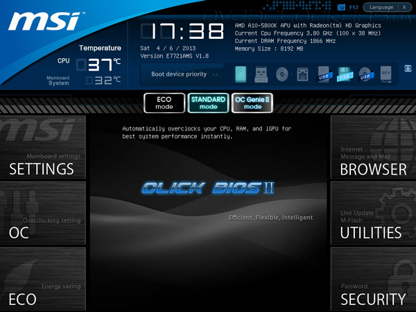 UEFI Setup MSI FM2-A85XMA-E35 UEFI Setup MSI FM2-A85XMA-E35