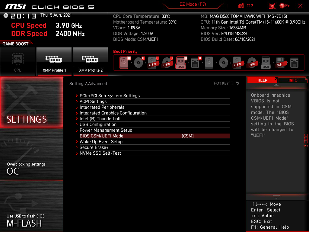 MSI MAG B560 Tomahawk WiFi