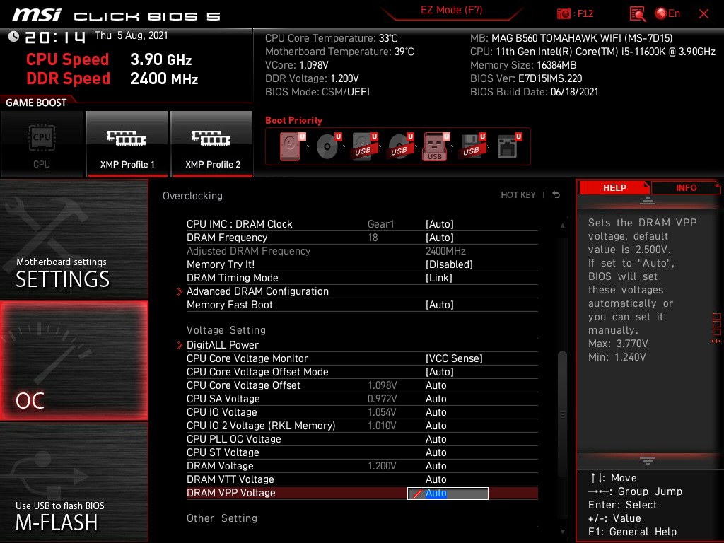 MSI MAG B560 Tomahawk WiFi