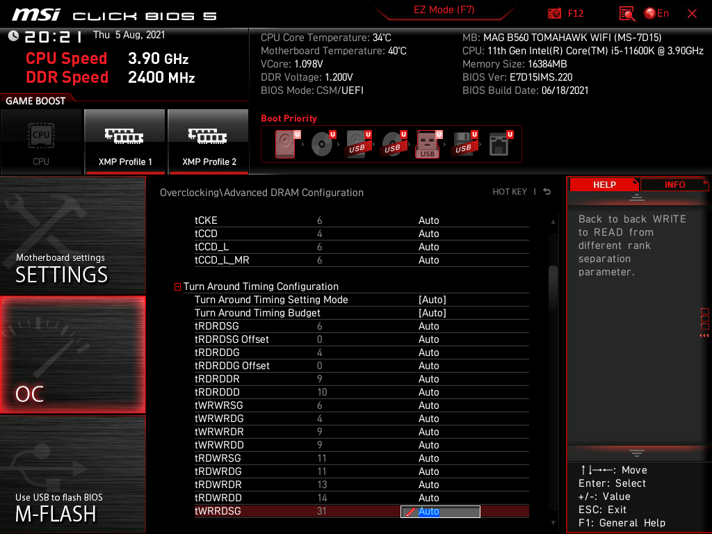 MSI MAG B560 Tomahawk WiFi