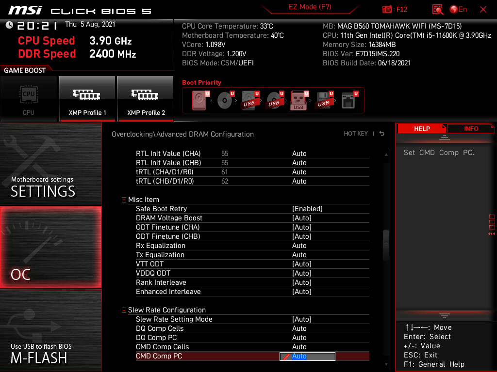 MSI MAG B560 Tomahawk WiFi