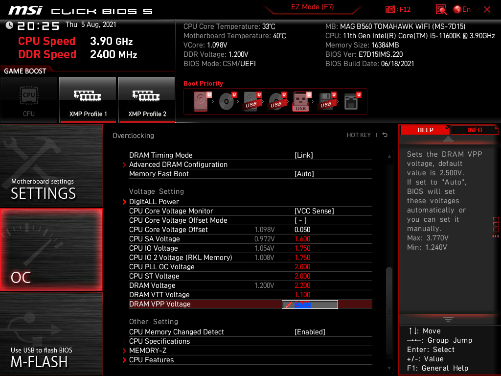 MSI MAG B560 Tomahawk WiFi