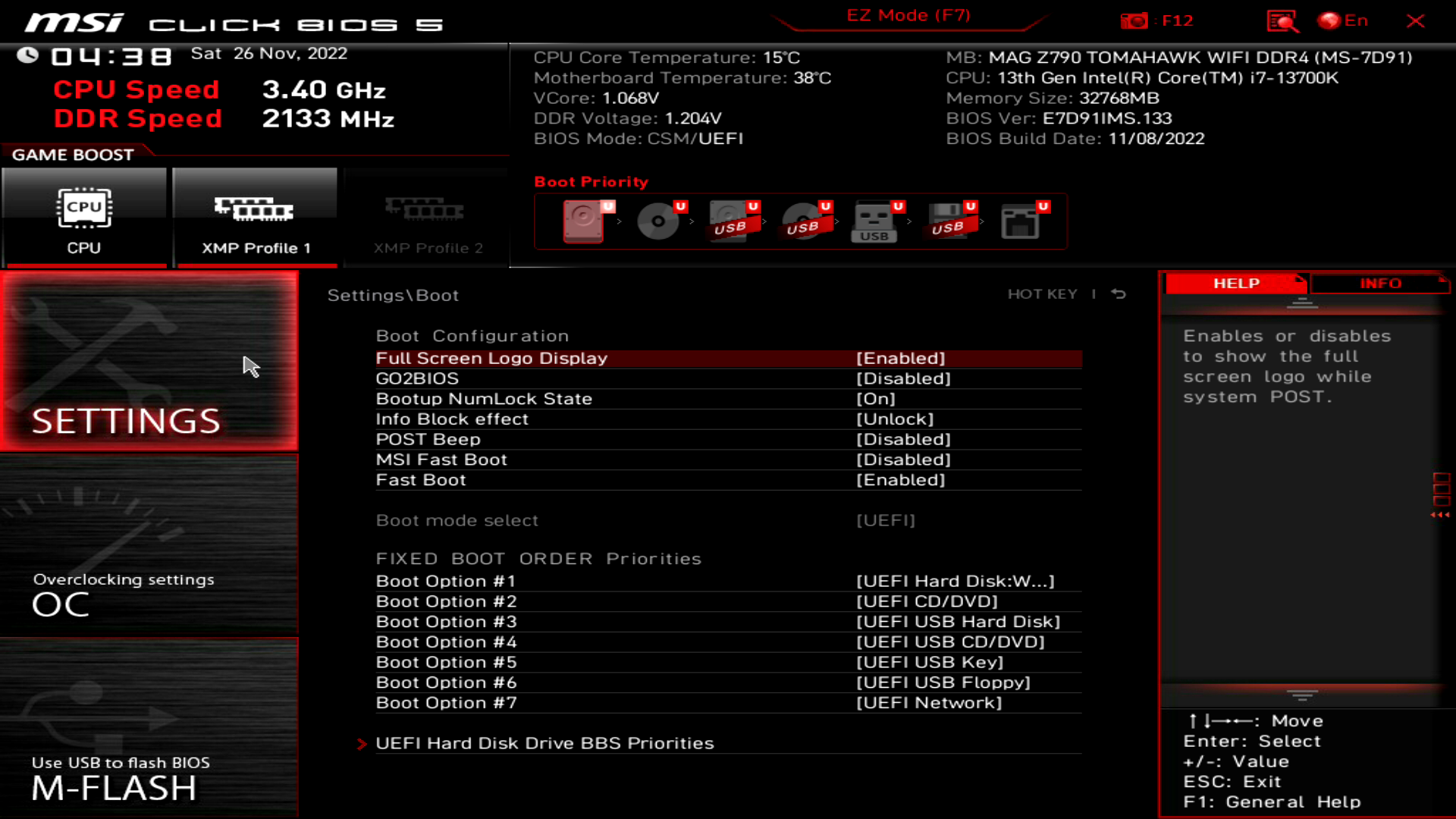 MSI MAG Z790 Tomahawk WiFi DDR4