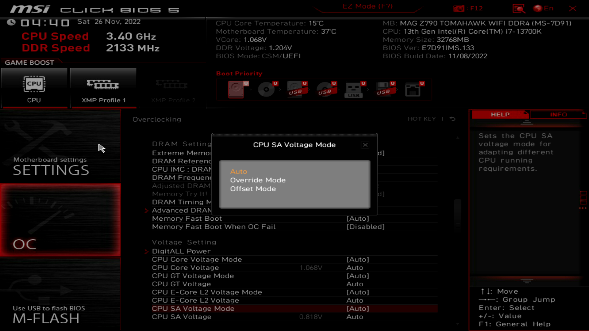 MSI MAG Z790 Tomahawk WiFi DDR4