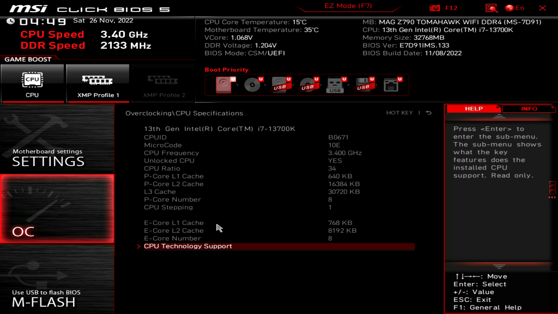 MSI MAG Z790 Tomahawk WiFi DDR4