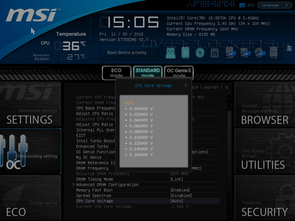 UEFI Setup MSI Z77A-G43