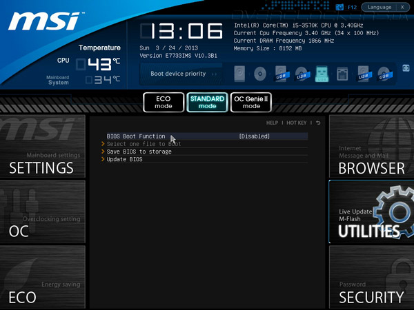 UEFI Setup MSI Z77IA-E53