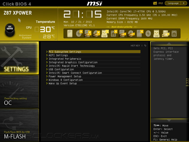 UEFI Setup MSI Z87 ХPower