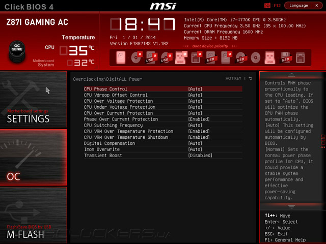 UEFI Setup MSI Z87I Gaming AC