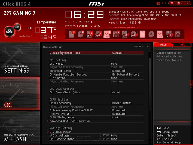 UEFI Setup MSI Z97 Gaming 7