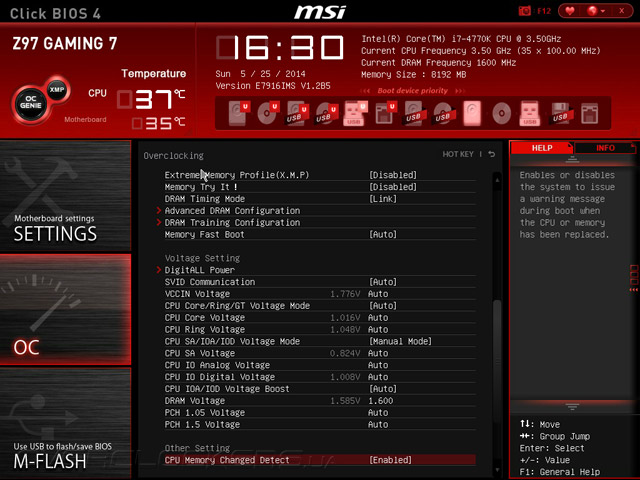 UEFI Setup MSI Z97 Gaming 7