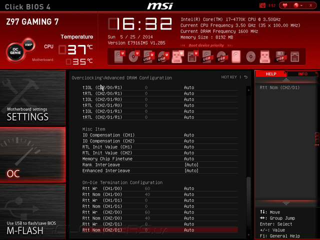 UEFI Setup MSI Z97 Gaming 7