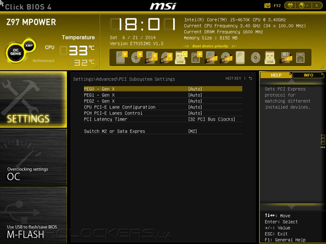 UEFI Setup MSI Z97 MPOWER