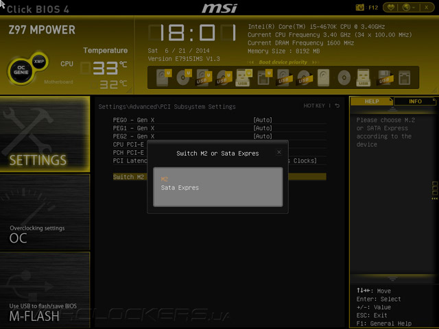 UEFI Setup MSI Z97 MPOWER