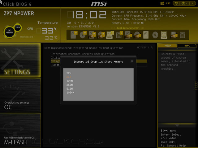 UEFI Setup MSI Z97 MPOWER