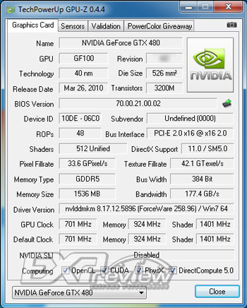 GeForce GTX 480 512SP GeForce GTX 480 512SP