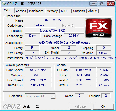 AMD FX-8350 8670 МГц