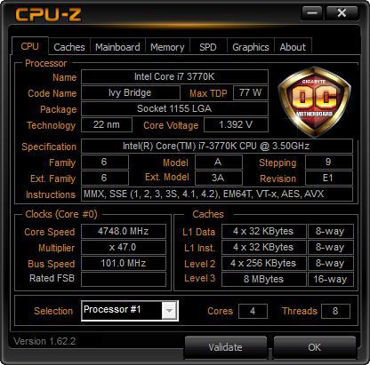 скин CPU-Z Gigabyte OC Edition скин CPU-Z Gigabyte OC Edition