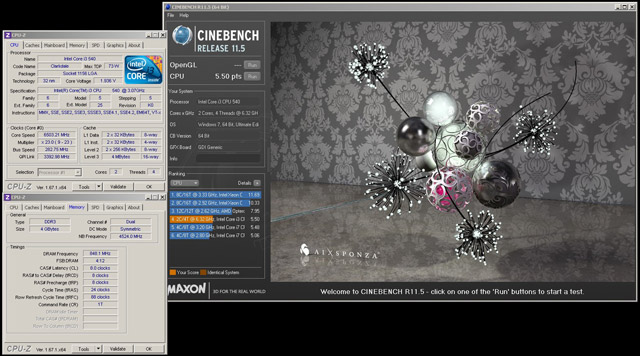 рекорд в тесте Cinebench R11.5 для двухъядерных процессоров