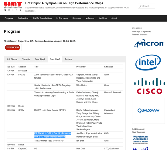 Расписание Hot Chips