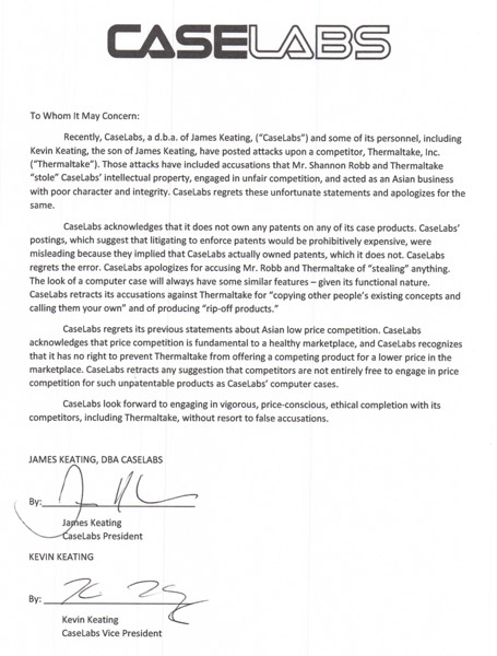 Письмо CaseLabs