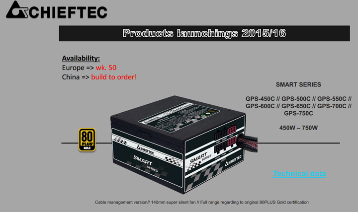 Блок питания Chieftec Smart GPS-C